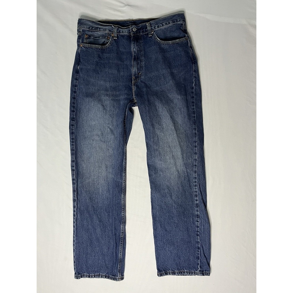 Levi's 565 Denim Jeans Men's Size 36x34 Blue Straight Leg Regular Fit Flat Front